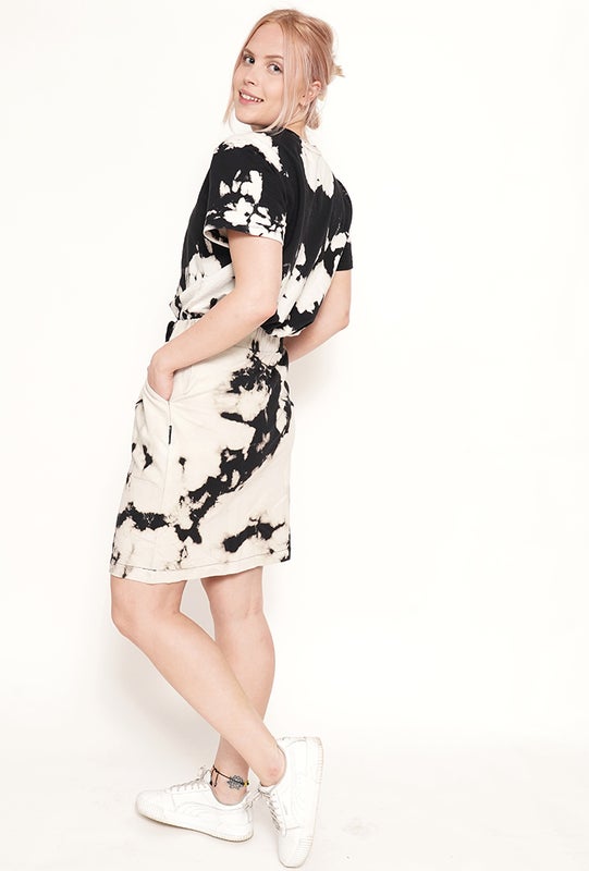 Tie dye hame, musta/valkoinen