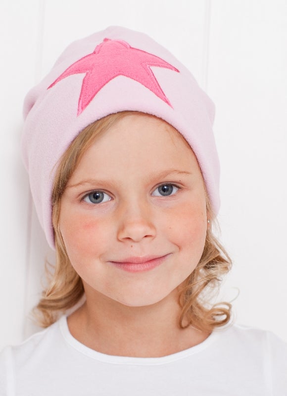 Fleecepipo t&auml;hdell&auml;, vpun/fuksia (vain 47/49)