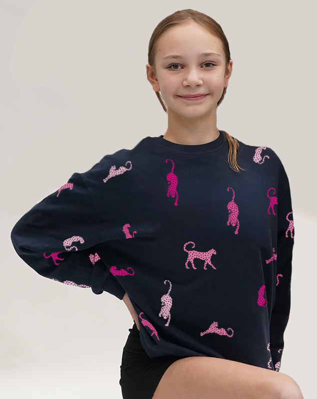 Gepardi-collaripaita, t.sininen/pinkki